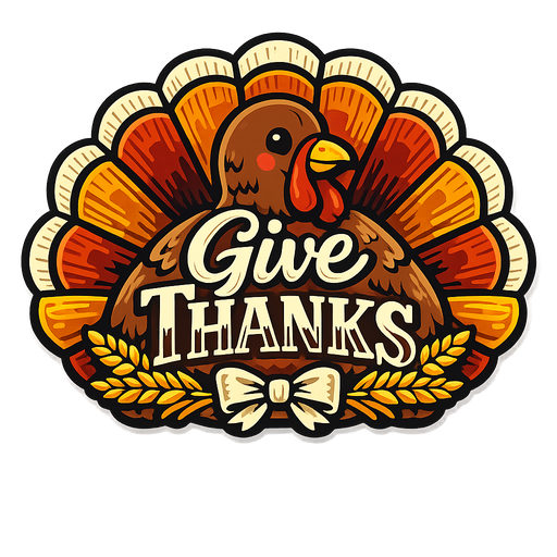 Give Thanks Turkey Cutout Sign PS-W-0135