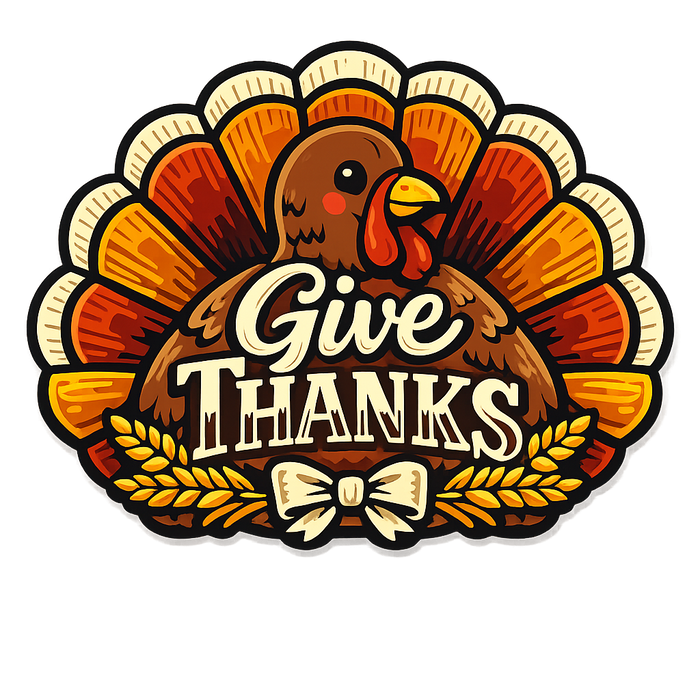 Give Thanks Turkey Cutout Sign PS-W-0135