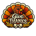 Give Thanks Turkey Cutout Sign PS-W-0135