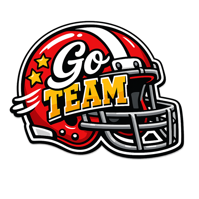 Go Team Football Helmet Cutout Sign PS-W-0136
