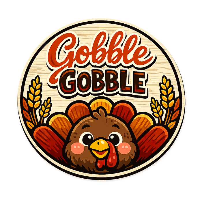 Gobble Gobble Thanksgiving Sign, PS-W-0137, 12in Sign For Wreath, Wood Wreath Sign