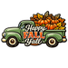 Happy Fall Y'all Green Truck Sign PS-W-0141
