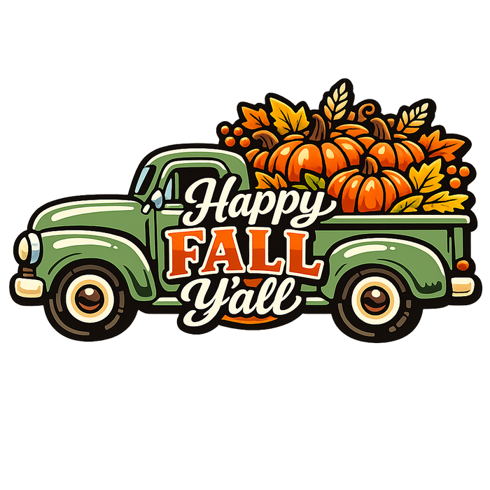 Happy Fall Y'all Truck Sign, PS-W-0141, 12in Sign For Wreath, Wood Wreath Sign