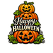 Happy Halloween Stacked Jack-o-Lanterns Sign PS-W-0142