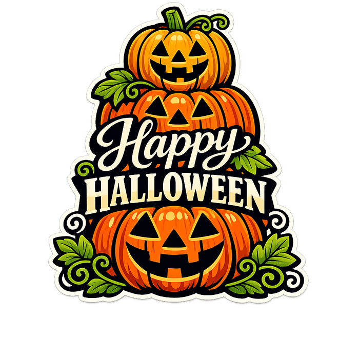 Happy Halloween Pumpkin Stack Sign, PS-W-0142, 12in Sign For Wreath, Wood Wreath Sign