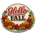 Hello Fall Maple Leaves Acorns Sign PS-W-0143