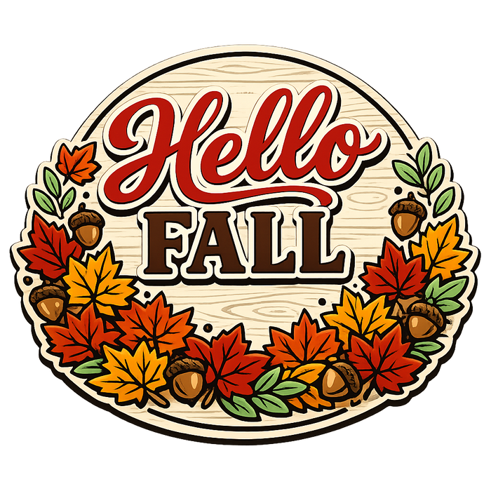 Hello Fall Maple Sign, PS-W-0143, 12in Sign For Wreath, Wood Wreath Sign