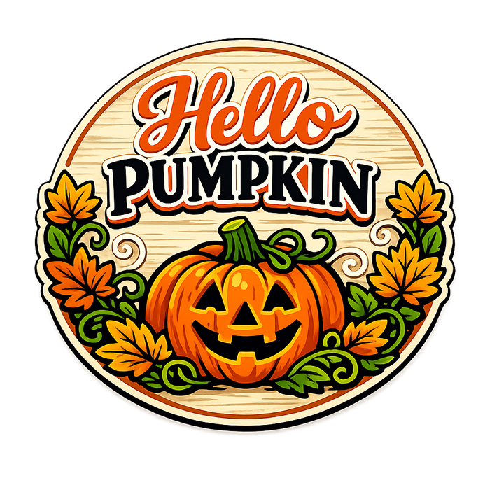 Hello Pumpkin Halloween Sign, PS-W-0146, 12in Sign For Wreath, Wood Wreath Sign