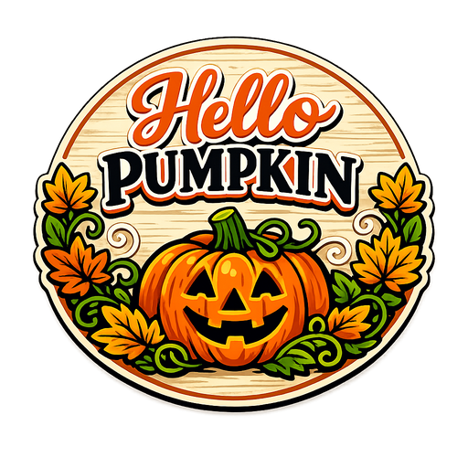 Hello Pumpkin Jack-o-Lantern Sign PS-W-0146