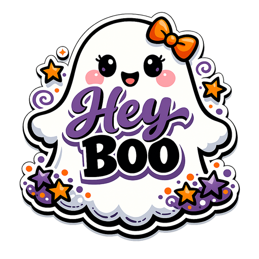 Hey Boo Cute Ghost Sign PS-W-0147