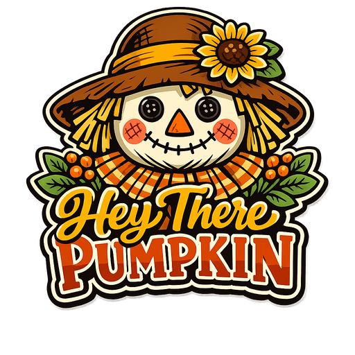 Hey There Pumpkin Scarecrow Sign PS-W-0148