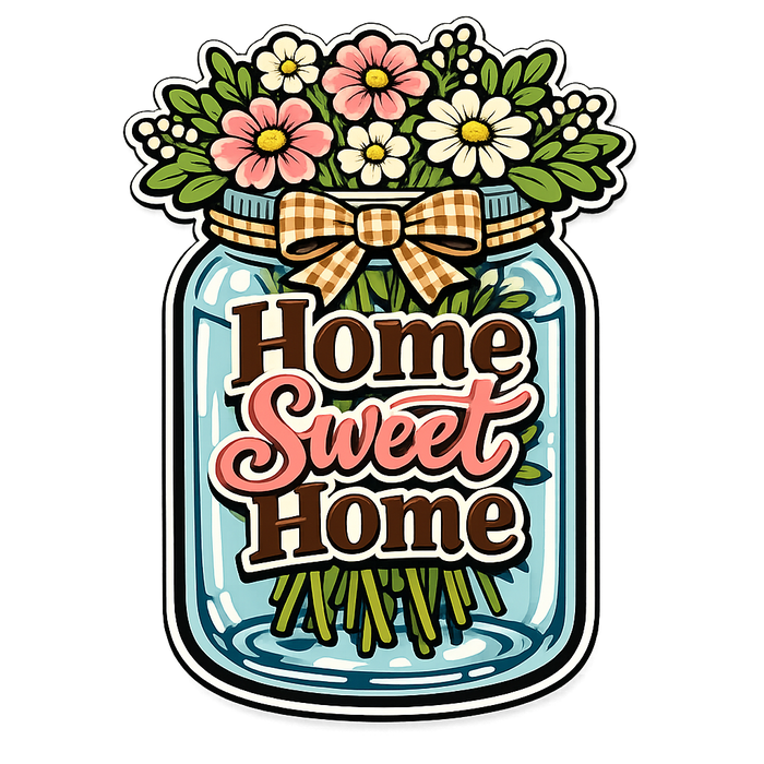 Home Sweet Home Mason Jar Sign, PS-W-0150, 12in Sign For Wreath, Wood Wreath Sign