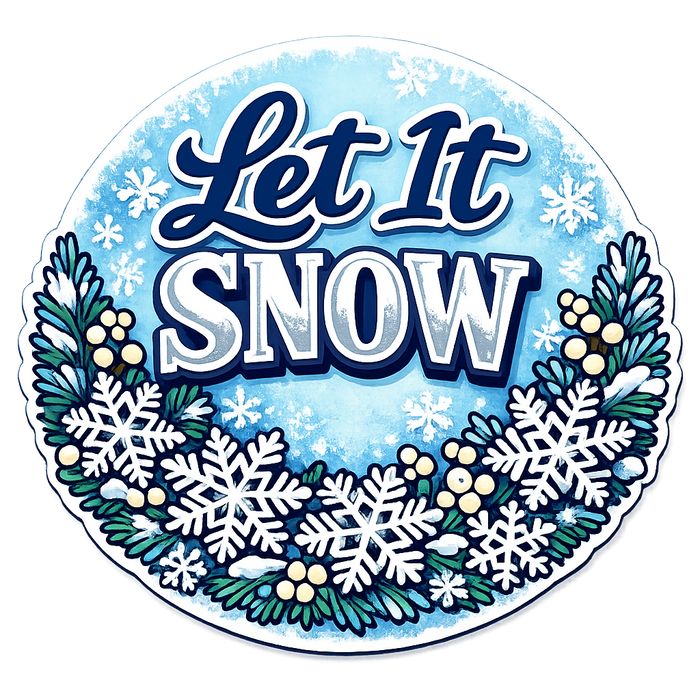 Let It Snow Snowflake Christmas Sign, PS-W-0154, 12in Sign For Wreath, Wood Wreath Sign