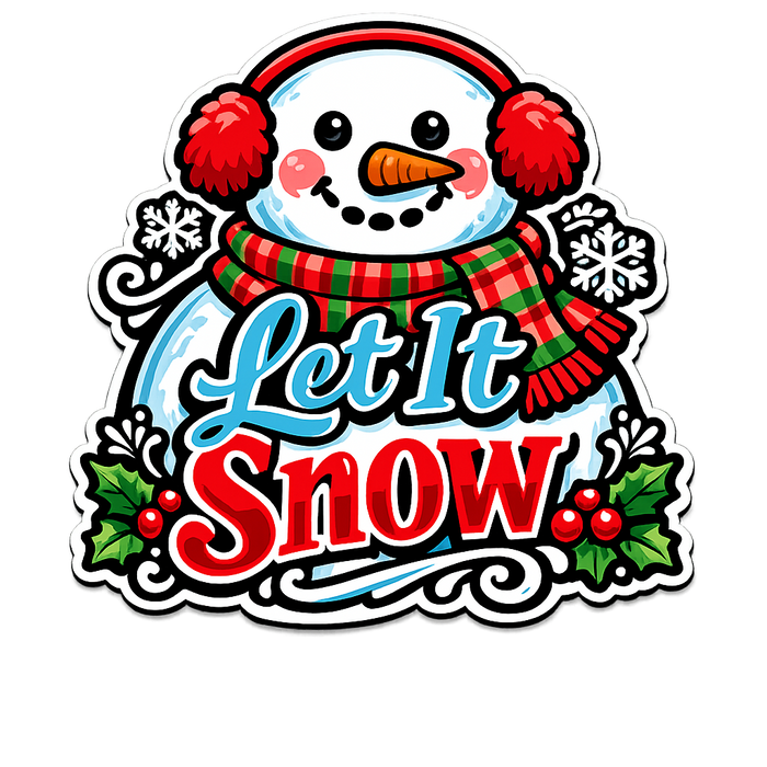 Let It Snow Snowman Christmas Sign, PS-W-0155, 12in Sign For Wreath, Wood Wreath Sign