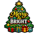 Merry and Bright Christmas Tree Sign PS-W-0158