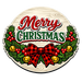 Merry Christmas Plaid Bow Bells Sign PS-W-0160