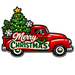 Merry Christmas Red Truck Tree Sign PS-W-0161