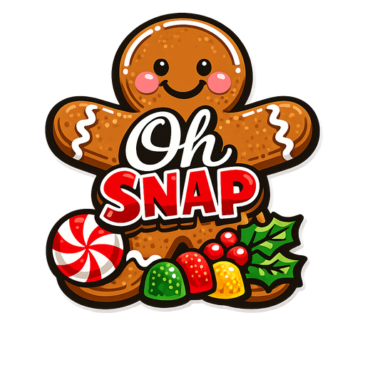 Oh Snap Gingerbread Man Sign PS-W-0164