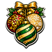 Ornament Cluster Gold Bow Sign PS-W-0165