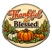 Thankful and Blessed Pumpkin Wheat Sign PS-W-0170