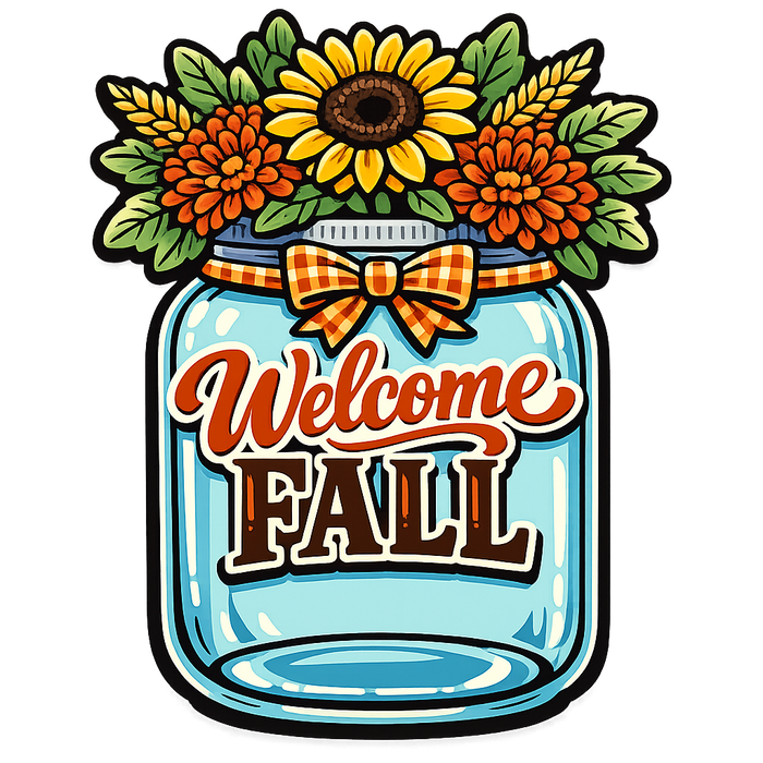 Welcome Fall Mason Jar Sign PS-W-0175