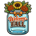 Welcome Fall Mason Jar Sign PS-W-0175
