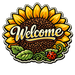 Welcome Giant Sunflower Ladybug Sign PS-W-0176
