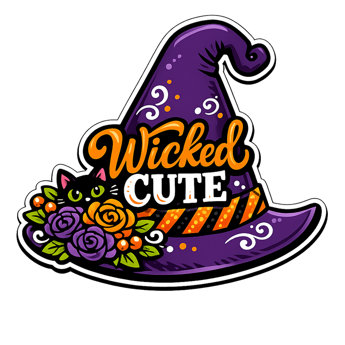 Wicked Cute Witch Hat Roses Sign PS-W-0177