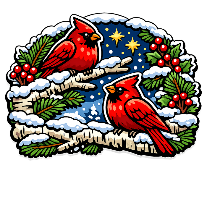 Winter Cardinals Snowy Branches Sign PS-W-0178