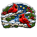 Winter Cardinals Snowy Branches Sign PS-W-0178