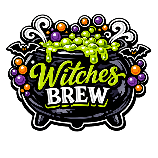 Witches Brew Bubbling Cauldron Sign PS-W-0180