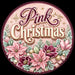 Pink Christmas Poinsettia Round - PS-W-0184