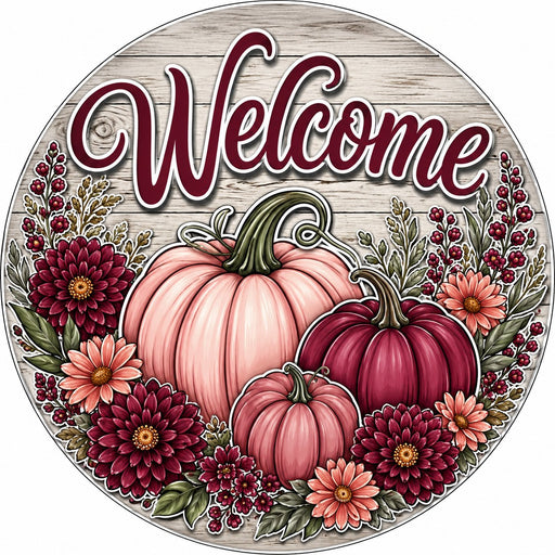 Welcome Burgundy Pumpkins - PS-W-0223