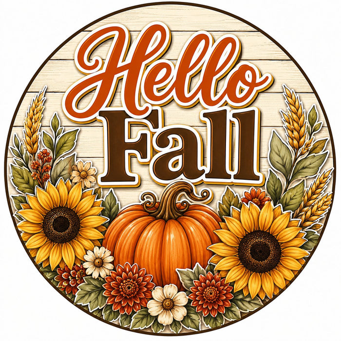 Hello Fall Sunflower Pumpkin - PS-W-0233