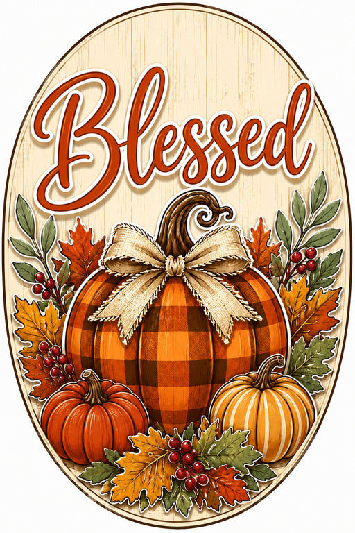 Blessed Buffalo Check Pumpkin - PS-W-0236