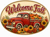 Welcome Fall Red Truck Oval - PS-W-0237