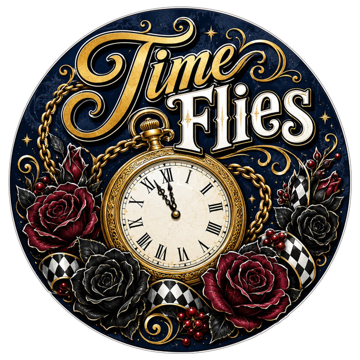 Time Flies Gothic Pocket Watch - PS-W-0240