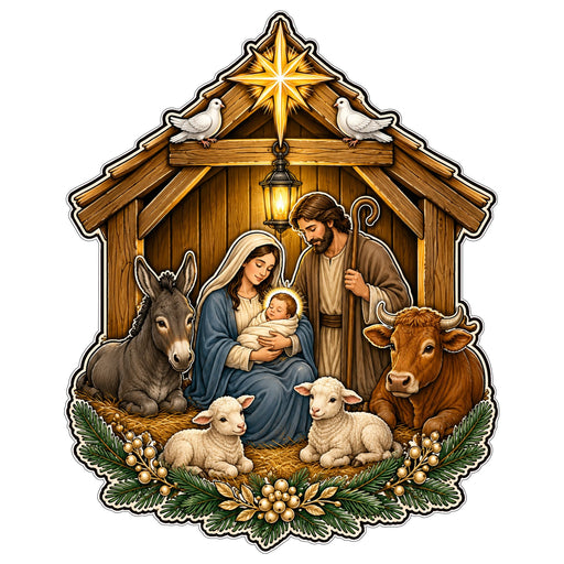 Holy Family Nativity Stable - PS-W-0243