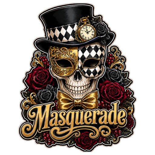 Masquerade Skull Top Hat - PS-W-0247