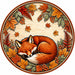 Sleeping Fox Fall Leaves - PS-W-0253