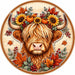 Fall Highland Cow Sunflowers - PS-W-0257