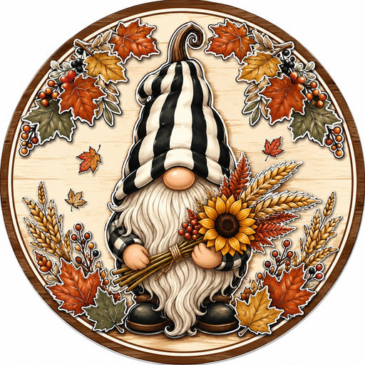 Fall Gnome Striped Hat - PS-W-0258
