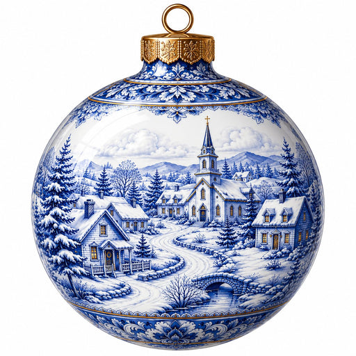 Blue & White Delft Winter Village - PS-W-0263