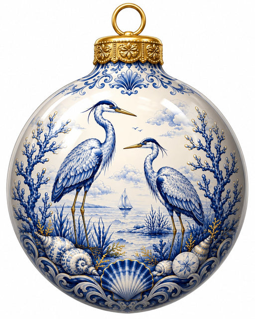 Blue & White Coastal Heron - PS-W-0264