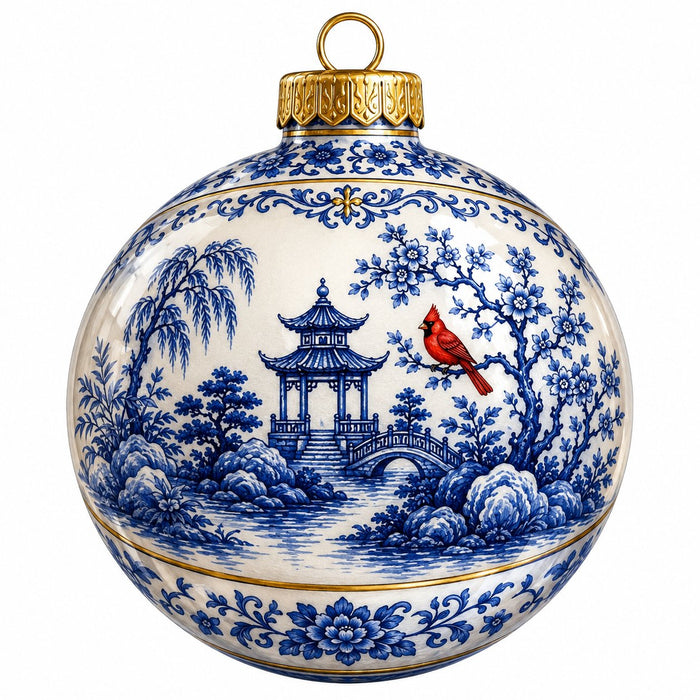 Blue Chinoiserie Cardinal - PS-W-0268