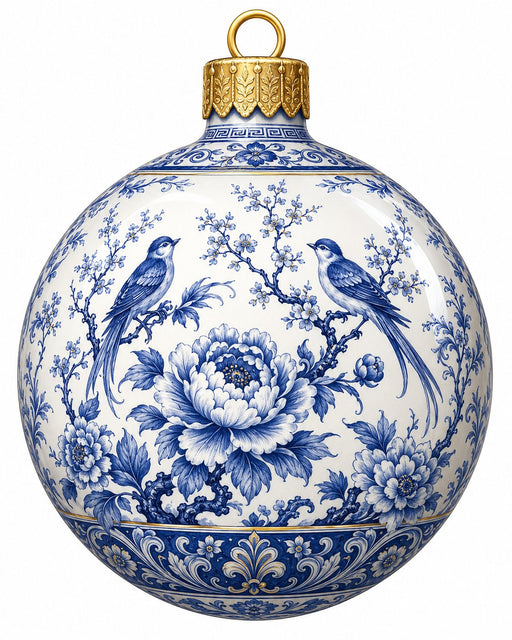 Blue Chinoiserie Songbirds & Peony - PS-W-0271