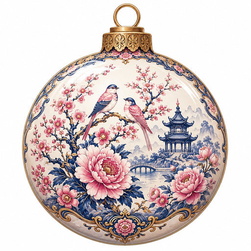 Pink & Blue Chinoiserie Blossom - PS-W-0273