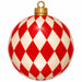 Red & Cream Harlequin Ornament - PS-W-0289
