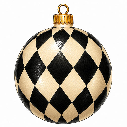 Black & Cream Harlequin Ornament - PS-W-0294