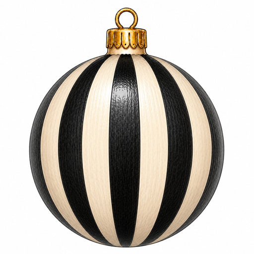 Black & Cream Striped Ornament - PS-W-0295